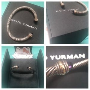 DAVID YURMAN-AUTHENTIC (preowned) Sterling/Gold AMETHYST CUFF